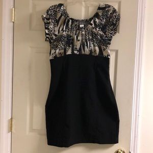 Black and animal print dress